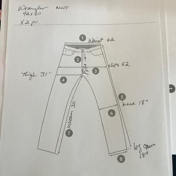 Wrangler Relaxed Fit Mens Jeans Size 42x30 Stone Washed Denim NWT - Picture 5 of 8